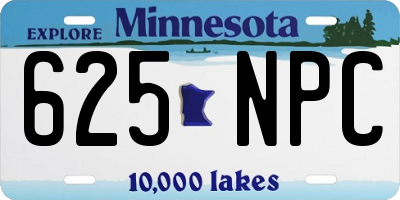 MN license plate 625NPC