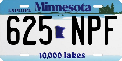 MN license plate 625NPF