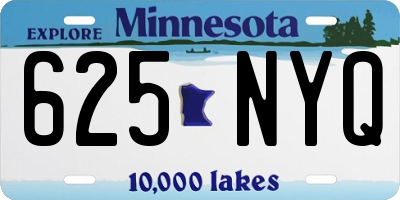 MN license plate 625NYQ