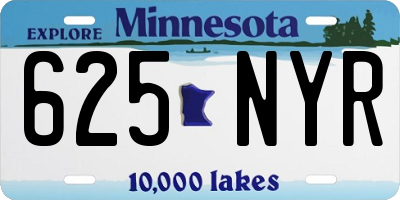 MN license plate 625NYR