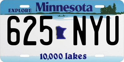 MN license plate 625NYU