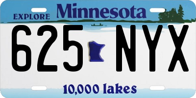 MN license plate 625NYX