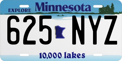 MN license plate 625NYZ