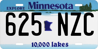 MN license plate 625NZC