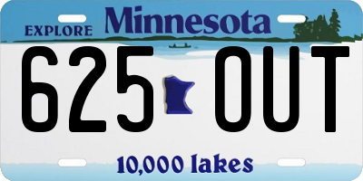 MN license plate 625OUT