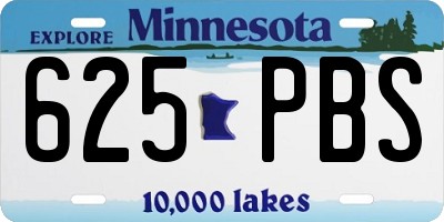 MN license plate 625PBS