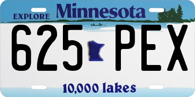 MN license plate 625PEX