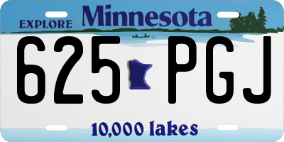 MN license plate 625PGJ