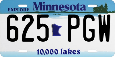 MN license plate 625PGW