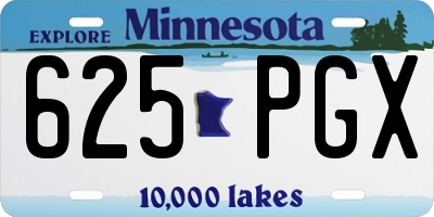MN license plate 625PGX