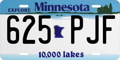 MN license plate 625PJF