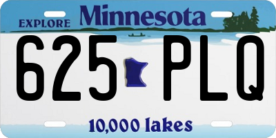 MN license plate 625PLQ