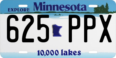 MN license plate 625PPX