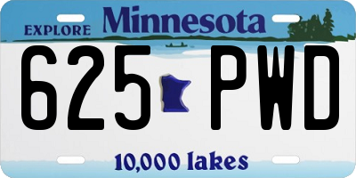 MN license plate 625PWD