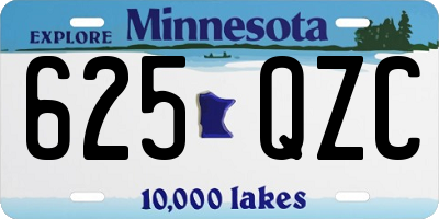 MN license plate 625QZC