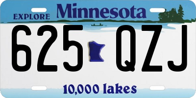 MN license plate 625QZJ