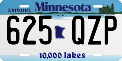 MN license plate 625QZP