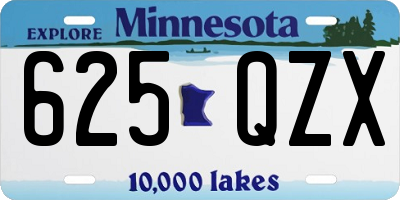 MN license plate 625QZX