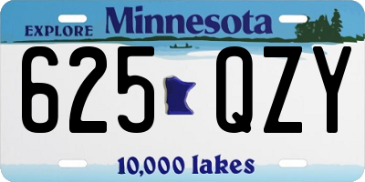 MN license plate 625QZY