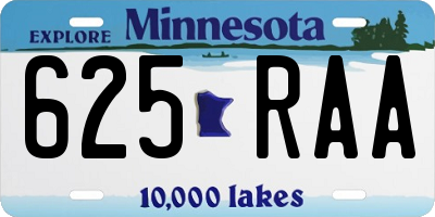 MN license plate 625RAA