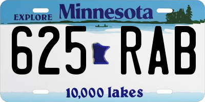 MN license plate 625RAB