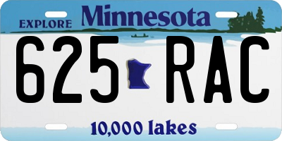 MN license plate 625RAC