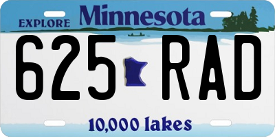 MN license plate 625RAD