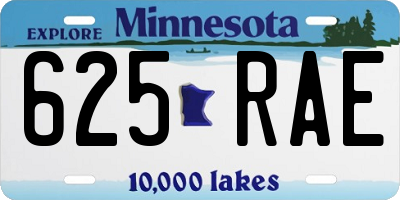 MN license plate 625RAE