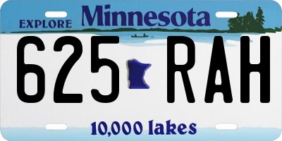 MN license plate 625RAH