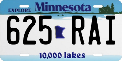 MN license plate 625RAI