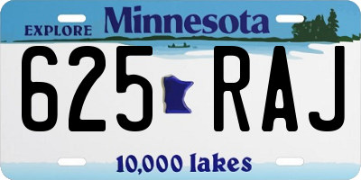 MN license plate 625RAJ
