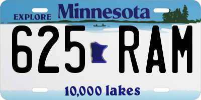 MN license plate 625RAM