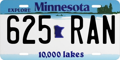 MN license plate 625RAN