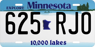 MN license plate 625RJO