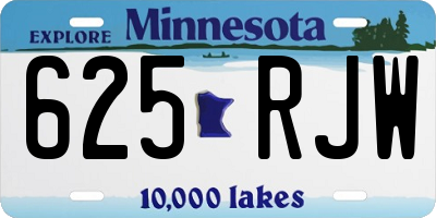 MN license plate 625RJW