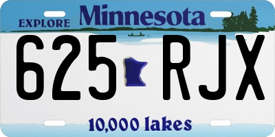 MN license plate 625RJX
