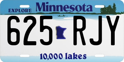 MN license plate 625RJY