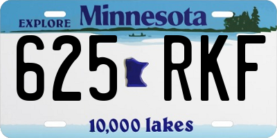 MN license plate 625RKF