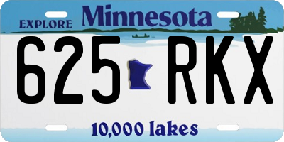 MN license plate 625RKX
