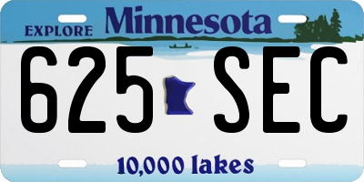 MN license plate 625SEC