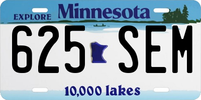 MN license plate 625SEM