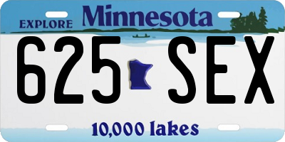 MN license plate 625SEX