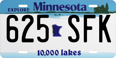 MN license plate 625SFK