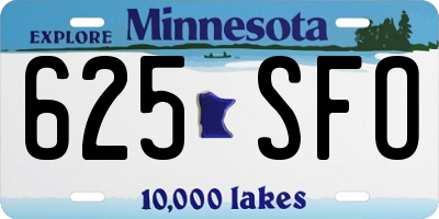 MN license plate 625SFO