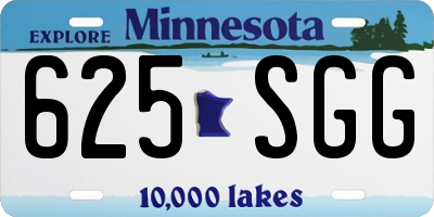 MN license plate 625SGG
