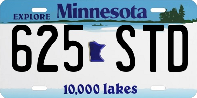 MN license plate 625STD