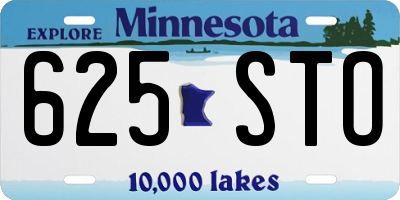 MN license plate 625STO