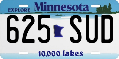 MN license plate 625SUD