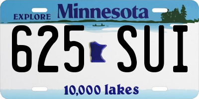 MN license plate 625SUI
