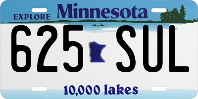 MN license plate 625SUL